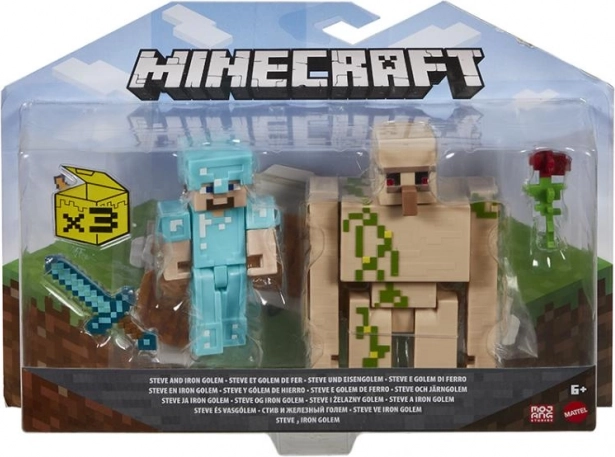 Figurines Minecraft 8 cm – pack de deux avec accessoires