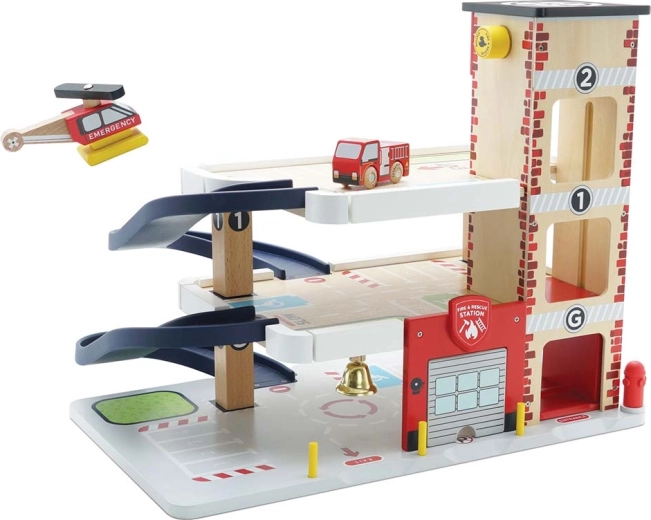 Le Toy Van garage de secours en bois à plusieurs niveaux