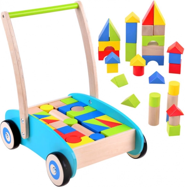 Trotteur en bois avec blocs pour enfants