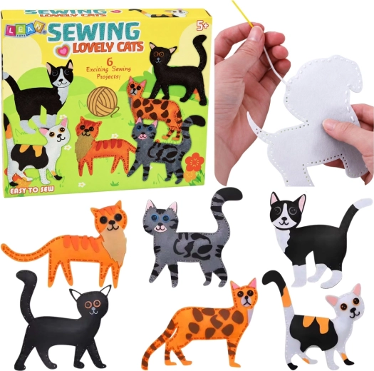 Kit créatif DIY de couture de chats en feutrine (6 projets)