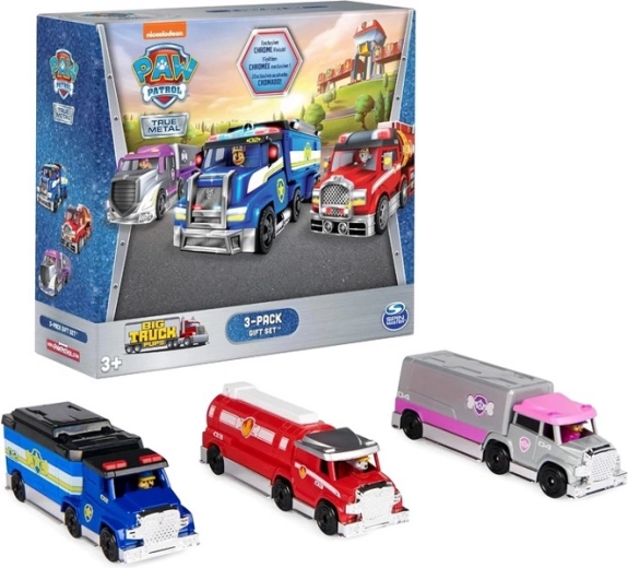 Pat’ Patrouille – set de 3 grands camions de pompiers