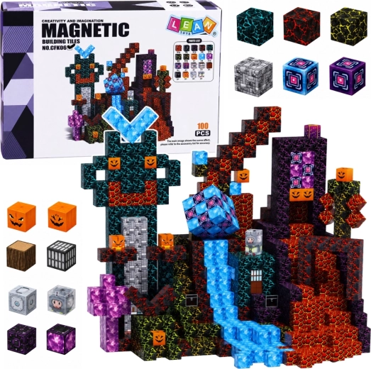 Cubes magnétiques pixel 3D Monde sombre 100 pièces STEM
