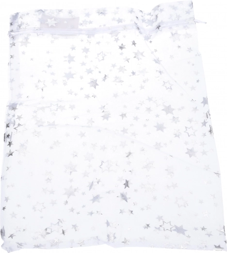 Organza transparent avec étoiles scintillantes