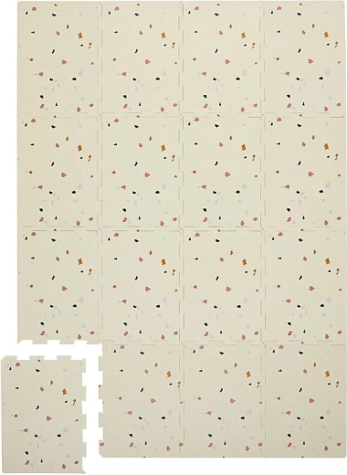 Tapis de jeu en mousse 3 Sprouts terrazzo crème