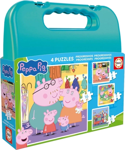 Puzzle en valisette PEPPA PIG 4-en-1 (6–16 pièces)