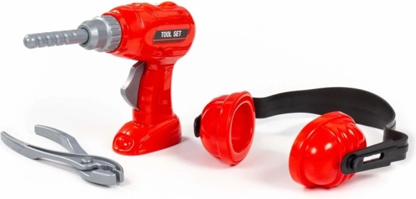 Ensemble d’outils pour enfants avec perceuse, protège-oreilles et pince