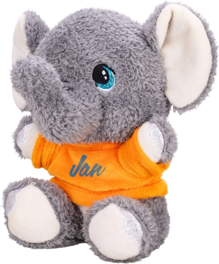 Éléphant en peluche 17 cm avec t-shirt