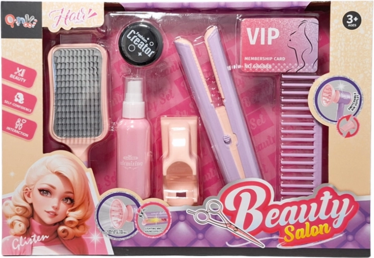 Set de coiffure pour petites stylistes avec lisseur à piles