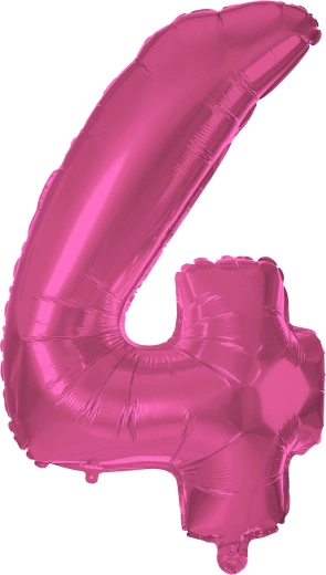 Ballon en aluminium chiffre 4 rose 30 cm TORO