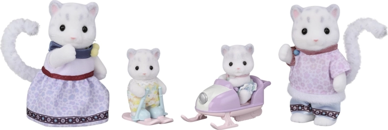 Sylvanian Families famille de léopards des neiges avec motoneige et skis