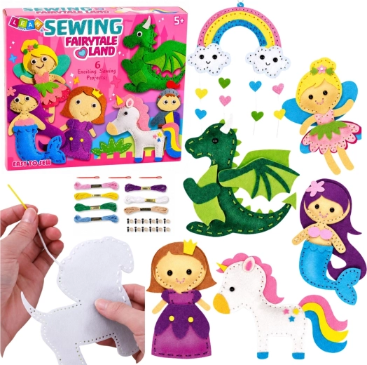 Kit créatif de couture en feutrine – Royaume enchanté, 6 pcs