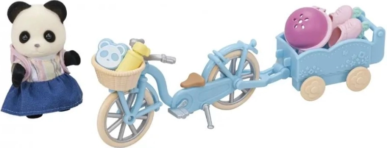 Vélo avec panier et remorque