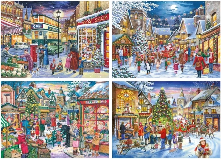 House of Puzzles Les achats de Noël, 4 × 500 pièces