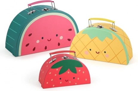 Vilac Set de 3 Valisettes aux Motifs de Fruits