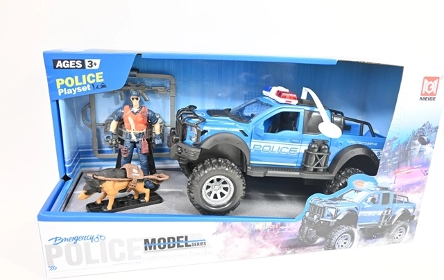 Set de jeu de police avec lumières et sons, avec figurine et chien