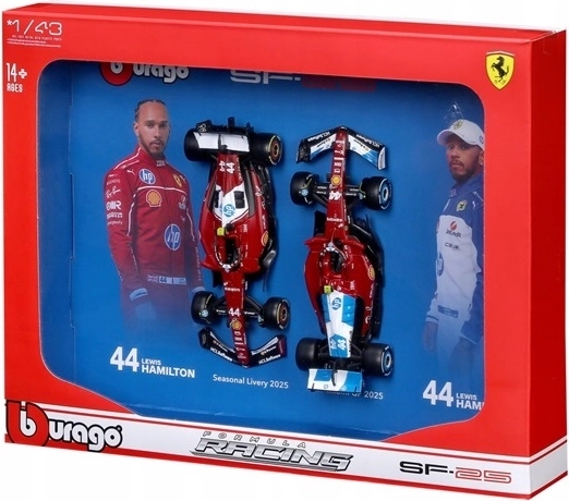 Set de collection Bburago Ferrari Formula SF25 L. Hamilton – 2 pièces 1:43