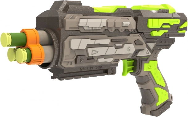 Pistolet en mousse avec 6 projectiles, 21 cm