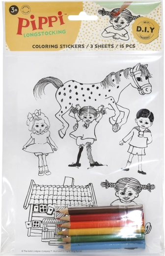 Kit créatif de stickers à colorier Pippi Långstrump
