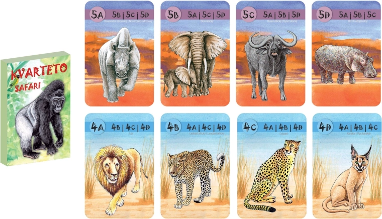 Cartes de jeu Kvarteto Safari