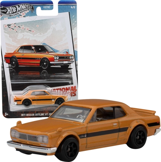 Hot Wheels Nissan Skyline 1971 HT 2000 GT‑R voiture 1:64 orange 7 cm