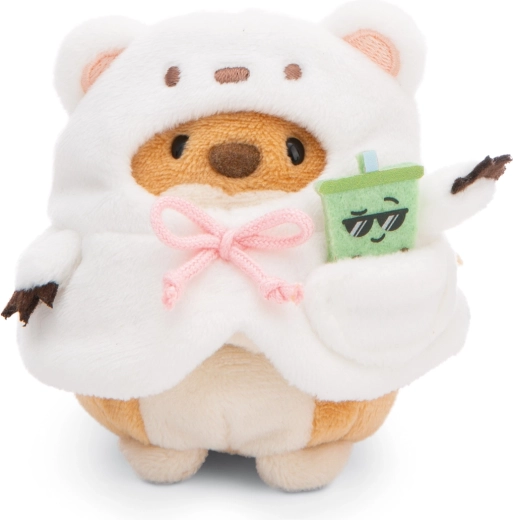 Nici MyMochi chien Hiro 8 cm en costume d’ours polaire avec bubble tea, coffret cadeau