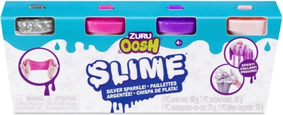 ZURU OOSH Slime – lot de petits tubes 4-pack, couleurs pailletées