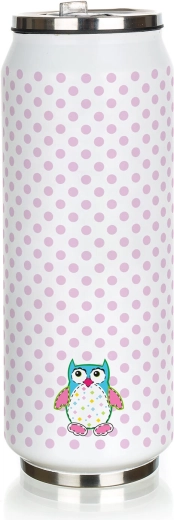 Gourde isotherme canette Be Cool motif chouette 430 ml
