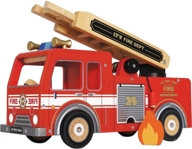 Camion de pompiers en bois avec figurines Le Toy Van