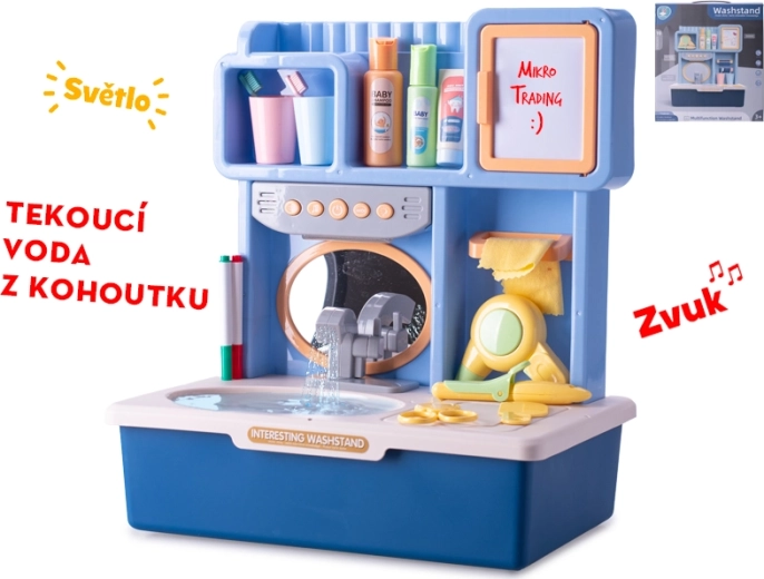 Lavabo interactif pour enfants avec eau courante – bleu