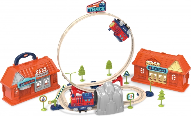 Circuit de train en valisette – 142 pièces