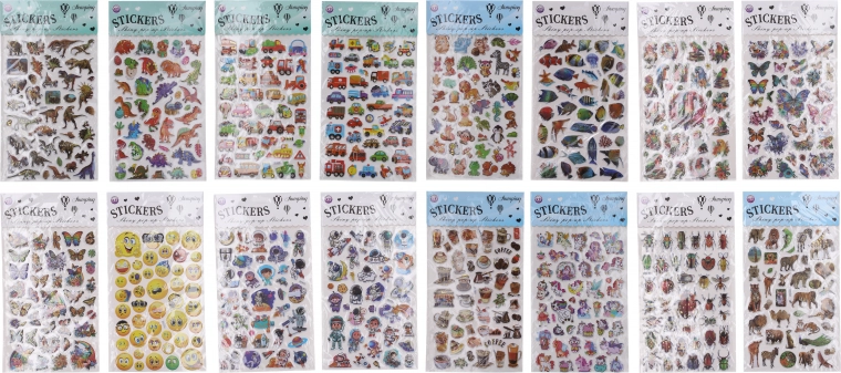 Autocollants brillants assortis