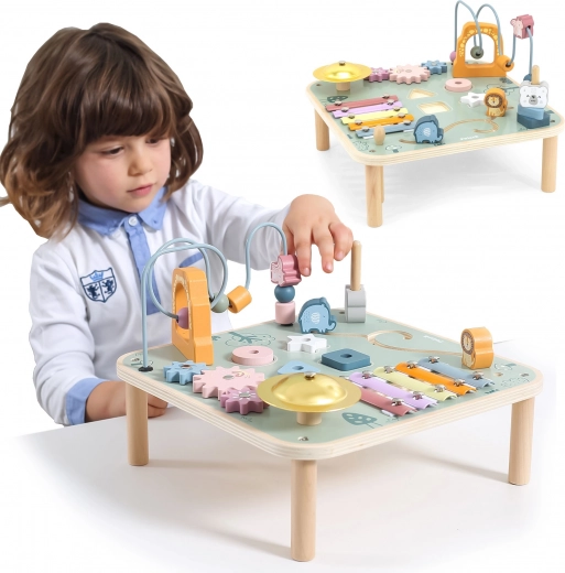 Viga PolarB table d’activités éducatif en bois avec labyrinthe à billes et xylophone