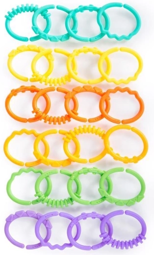 Bright Starts anneaux en C à mâcher et à relier, lot de 24 pièces
