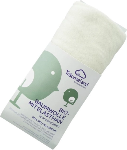 Drap-housse Träumeland en coton bio avec élasthanne 40 × 90 cm, menthe