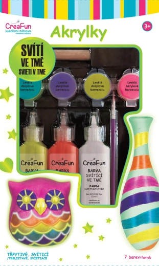 CreaFun peintures acryliques lumineuses – set de 7 couleurs