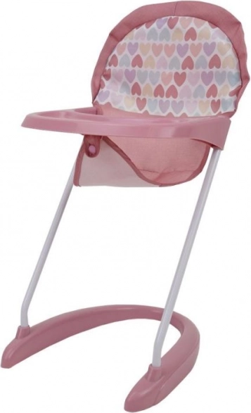 chaise haute pour poupées avec motif cœur