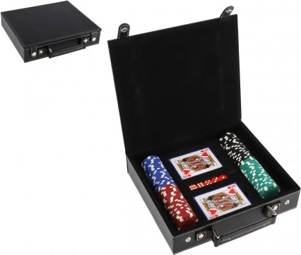Set de poker en mallette – 100 jetons, 2 jeux de cartes et dés