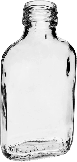Flasque en verre 100 ml – bouteille transparente pour spiritueux de poche