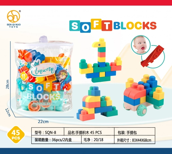 Ensemble de blocs de construction souples 45 pièces