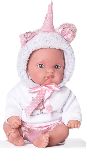 poupée réaliste bébé licorne blanche 21 cm