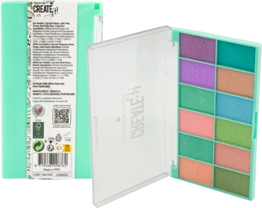 Create it! palette de fards à paupières menthe, 12 teintes