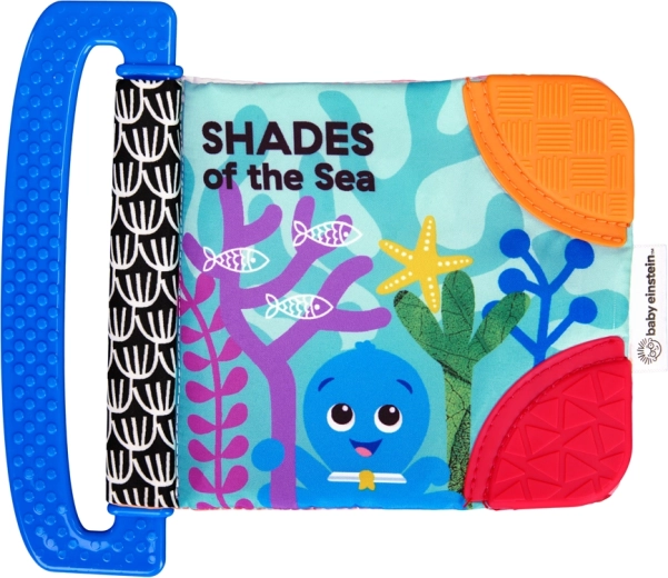 Livre souple Baby Einstein avec anneaux de dentition et textures Shades of the Sea, dès la naissance