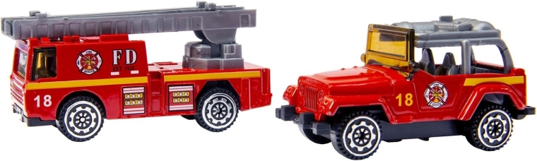 2 véhicules de pompiers dans l’emballage