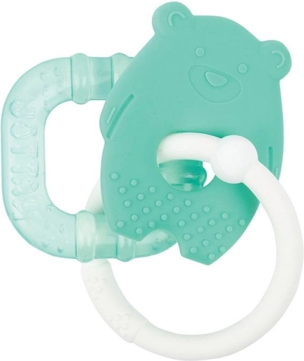 Anneau de dentition en silicone Nattou avec partie réfrigérante, sans BPA, ourson vert