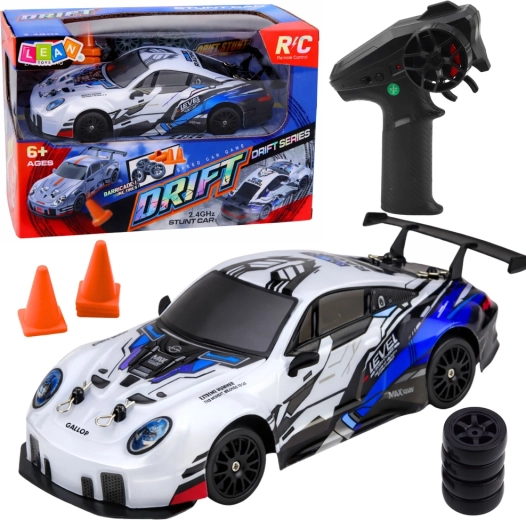 Voiture RC de drift 1:24, 2,4 GHz, 4WD, LED – bleue
