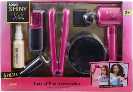 Ensemble pour enfants : sèche-cheveux et fer à boucler avec accessoires (à piles)