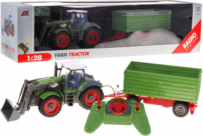 Tracteur avec chargeur et remorque pour enfants 3+