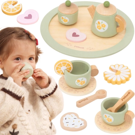 Viga ensemble de thé en bois printanier – 15 pièces