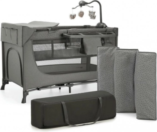 Lit parapluie JOY 2 dark grey avec accessoires