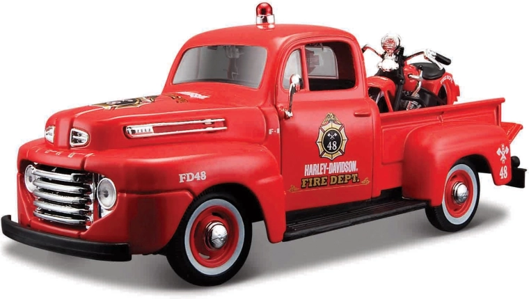 Maisto Harley-Davidson custom 1948 Ford F-1 pick-up avec moto 1936 EL Knucklehead 1:24